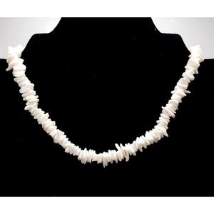 Vintage Puka Shell Necklace 17in Coastal Boho